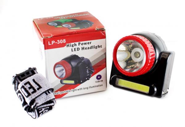 Фонарь налобный LP-308+1W LED ,зарядка от сети 220W (10/120) купить онлайн за 267 руб. в интернет-магазине ТД ОЛИС