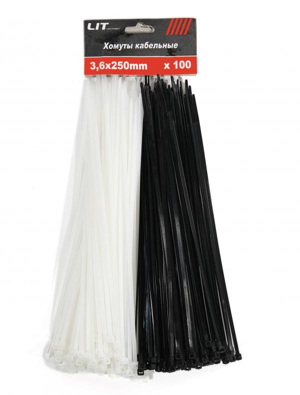 Хомут-стяжка кабельная нейлоновая LIT 250 x3,6мм, белая, упаковка 100 шт. (1/250) купить онлайн за 86 руб. в интернет-магазине ТД ОЛИС