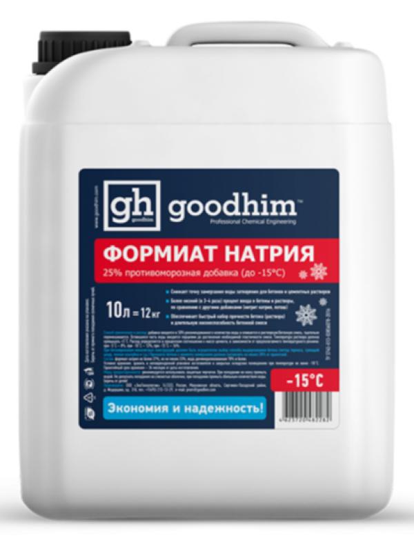 Формиат натрия противоморозная добавка, GOODHIM (ФН-25%), 10 л купить онлайн за 828 руб. в интернет-магазине ТД ОЛИС