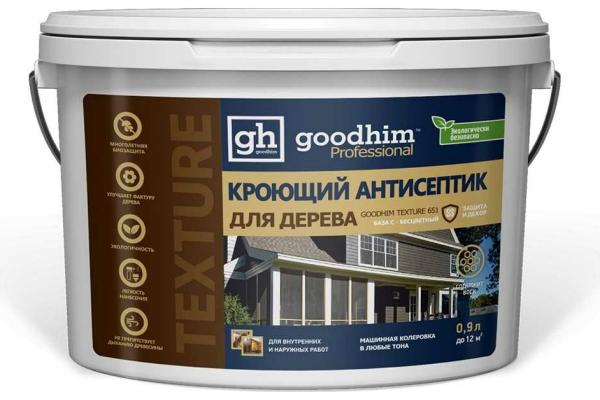 Защитно-декоративное покрытие для древесины GOODHIM TEXTURE 651 БАЗА С, 0,9 л купить онлайн за 953 руб. в интернет-магазине ТД ОЛИС
