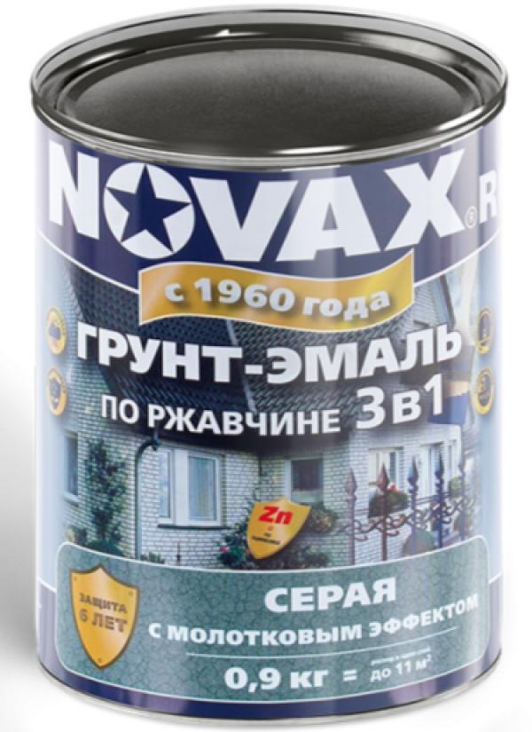 Грунт-эмаль по ржавчине с молотковым эффектом NOVAX GOODHIM, 0,9 кг Серый  купить онлайн за 917 руб. в интернет-магазине ТД ОЛИС