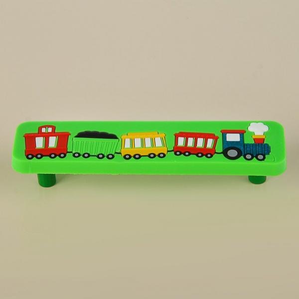 Ручка-скоба детская Паровозик 96 мм зеленая купить онлайн за 118 руб. в интернет-магазине ТД ОЛИС