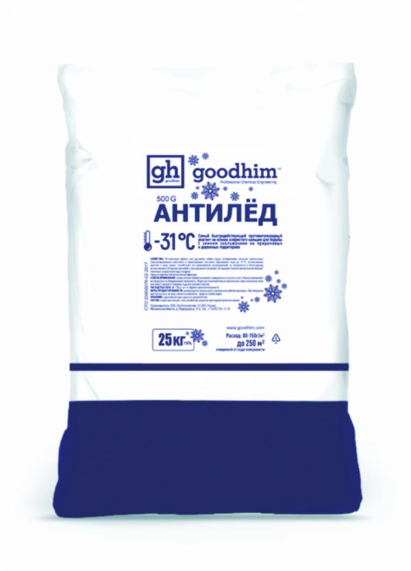 Антигололедный реагент (сухой) GOODHIM 500 G с мраморной крошкой до -31С (бумажный мешок), 25кг купить онлайн за 1079 руб. в интернет-магазине ТД ОЛИС